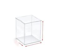 Vitrine en acrylique de 75 tailles avec base blanche de 10 cm de hauteur pour figurines, jouets, objets de collection, boîte de protection transparente, support élévateur 25 x 15 cm