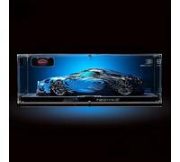 Vitrine en acrylique de qualité supérieure pour LEGO Technic 42083 Buga*tti Chiron - Boîte de rangement transparente anti-poussière pour modèle et objets de collection (vitrine uniquement)