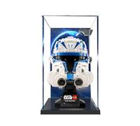 Vitrine en acrylique pour casque Lego Star Wars Captain Rex 75349, présentoir, protéger et décorer les modèles avec rangement anti-poussière (fond A)