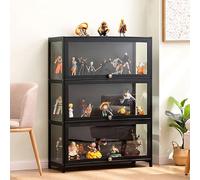 Vitrine en Acrylique pour Collection,Vitrine pour Collection Voiture,Haute définition et Transparent,Convient pour Chambre à Coucher,Salon,Bureau,Magasin d'artisanat,Salle de Jeux 80×32×106cm Noir