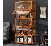 Vitrine en acrylique pour collections à 5 niveaux - 80 x 32 x 172 cm - Marron - Idéal pour livres, vin et objets décoratifs - Solution de rangement élégante