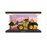 Vitrine en acrylique pour kit de construction Lego 42209 pour chargeuse sur pneus - Boîte transparente anti-poussière - Seule vitrine compatible avec Lego 42209 (avec lumières A)