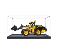 Vitrine en acrylique pour kit de construction Lego 42209 pour chargeuse sur pneus - Boîte transparente anti-poussière - Seule la vitrine compatible avec Lego 42209 (base noire)