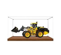 Vitrine en acrylique pour kit de construction Lego 42209 pour chargeuse sur pneus - Boîte transparente anti-poussière - Seule la vitrine compatible avec Lego 42209 (base marron)