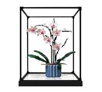 Vitrine en acrylique pour Lego 10311 modèle orchidée - Étanche à la poussière - Transparent - Vitrine de collection de modèles (modèle non inclus) (base blanche)