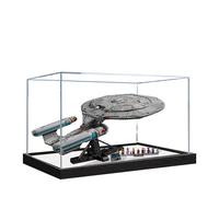 Vitrine en acrylique pour Lego 10356 Star Trek Enterprise Modèle 3 mm anti-poussière Compatible avec Lego 10356 (modèle non inclus) (Transparent 3 mm + miroir)