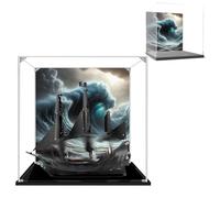 Vitrine en acrylique pour Lego 10365 Black Pearl Ship, boîte anti-poussière, boîte de rangement, boîte transparente, compatible avec 10365 (boîte uniquement) (fond C)