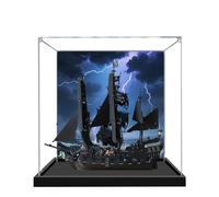 Vitrine en acrylique pour Lego 10365 Captain Jack's Black Pearl - Boîte de présentation anti-poussière de 3 mm compatible avec Lego 10365 (modèle non inclus) (fond 3 mm A)