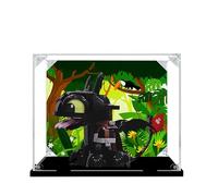 Vitrine en acrylique pour Lego 10375 How to Train Your Dragon Toothless - Boîte de présentation anti-poussière de 3 mm compatible avec Lego 10375 (modèle non inclus) (fond 3 mm B)