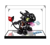 Vitrine en acrylique pour Lego 10375 Krokmou Boy - Étanche à la poussière - Transparent - Vitrine de collection de modèles (modèle non inclus) (Base miroir 2 mm)