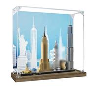 Vitrine en acrylique pour Lego 21028 modèle d'architecture New York - 3 mm - Étanche à la poussière - Vitrine compatible avec Lego 21028 (modèle non inclus) (fond 3 mm A)
