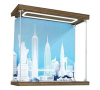 Vitrine en acrylique pour Lego 21028 modèle d'architecture New York - 3 mm - Étanche à la poussière - Vitrine compatible avec Lego 21028 (modèle non inclus) (fond 3 mm C)