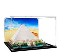 Vitrine en acrylique pour Lego 21058 - La Grande pyramide de Gizeh - Vitrine transparente anti-poussière compatible avec Lego 21058 (présentoir uniquement) - Base noire