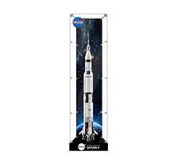 Vitrine en Acrylique pour Lego 21309 Apollo Saturn V, Vitrine Antipoussière Compatible avec Lego 21309 avec Fond, Vitrine Antipoussière (Vitrine Seulement) 3Mm Vertical Version