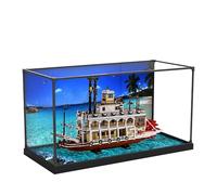 Vitrine en acrylique pour Lego 21356 Canal Steamboat - 3 mm - Étanche à la poussière - Vitrine compatible avec Lego 21356 (modèle non inclus) (fond 3 mm)
