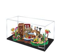 Vitrine en acrylique pour Lego 21360 Willy Wonka et la chocolaterie - Boîte transparente anti-poussière - Seule vitrine compatible avec Lego 21360 (base noire)