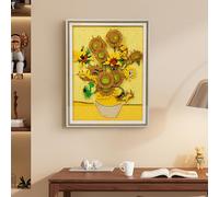 Vitrine en acrylique pour LEGO 31215 ART Van Gogh Tournesols, boîte de présentation transparente anti-poussière à suspendre au mur (boîte de présentation uniquement) (tout-en-un)