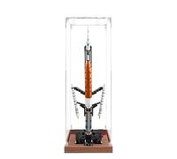 Vitrine en acrylique pour Lego 42221 Artemis Space Launch System Rocket - Boîte de présentation anti-poussière de 3 mm - Compatible avec Lego 42221 (modèle non inclus) (base en bois de 2 mm)