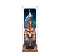 Vitrine en acrylique pour Lego 42221 Artemis Space Launch System Rocket Model, boîte de présentation anti-poussière de 3 mm, vitrine compatible avec Lego 42221 (modèle non inclus) (fond en bois de 3
