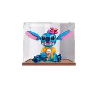 Vitrine en acrylique pour Lego 43249 Stitch - Étanche à la poussière - Transparent - Boîte de présentation uniquement - Base en bois de 3 mm