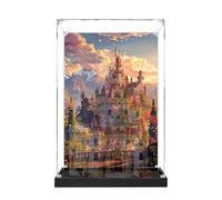 Vitrine en acrylique pour Lego 43263 Le château de la Belle et la Bête, boîte de présentation anti-poussière de 3 mm, vitrine compatible avec Lego 43263 (modèle non inclus) (fond noir base B)