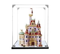 Vitrine en acrylique pour Lego 43263 modèle Château La Belle et la Bête, étanche à la poussière, transparent, collection de modèles (modèle non inclus) (base miroir 3 mm)
