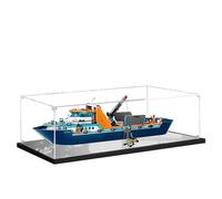 Vitrine en acrylique pour Lego 60368 City Group Polar Ship Model - Boîte de présentation anti-poussière compatible avec Lego 60368 (coque uniquement, sans modèle) (3 mm + miroir)
