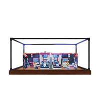 Vitrine en acrylique pour Lego 60444 modèle de voiture de course, boîte de présentation anti-poussière de 3 mm, vitrine compatible avec Lego 60444 (modèle non inclus) (cadre en alliage B)