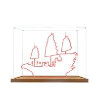 Vitrine en acrylique pour Lego 70618 Fate's Bounty Ship - Boîte de présentation anti-poussière de 3 mm - Compatible avec Lego 70618 (modèle non inclus) (base en bois de 2 mm)