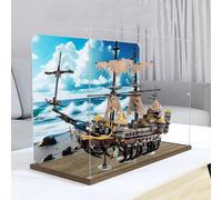 Vitrine en acrylique pour Lego 71042 Bateau pirate Boîte de rangement étanche à la poussière Boîte de rangement transparente Compatible avec 71042 (boîte uniquement) (3 mm Fond B)