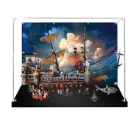 Vitrine en acrylique pour Lego 71042 Bateau pirate Boîte de rangement étanche à la poussière Boîte de rangement transparente Compatible avec 71042 (boîte uniquement) (fond de 3 mm)