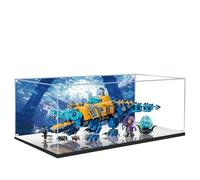 Vitrine en acrylique pour Lego 71512 - Crocodile - Sous-marin - Étanche à la poussière - Boîte transparente - Seule la vitrine compatible avec Lego 71512 (spray arrière + miroir B)
