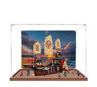 Vitrine en acrylique pour Lego 71848 Temple Reward Model, boîte de présentation anti-poussière de 3 mm, vitrine compatible avec Lego 71848 (modèle non inclus) (fond de base en bois de 3 mm)