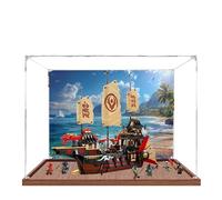 Vitrine en acrylique pour Lego 71848 Temple Reward Model, boîte de présentation anti-poussière de 3 mm, vitrine compatible avec Lego 71848 (modèle non inclus) (fond 3 mm base en bois Bwood)
