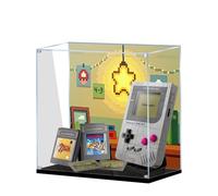 Vitrine en acrylique pour Lego 72046 Jeu Game Boy Ensemble de construction, Boîte transparente anti-poussière - Seulement la vitrine, Boîte de présentation compatible avec Lego 72046 (Arrière en spray