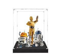 Vitrine en acrylique pour Lego 75416 75398 75379 modèle robot 3 mm anti-poussière compatible avec Lego 75416 75398 75379 (modèle non inclus) (base noire de 2 mm)