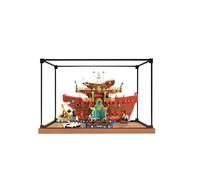 Vitrine en acrylique pour Lego 75640 Bharati Sea Restaurant - Boîte de présentation en acrylique transparent anti-poussière - Sans modèle (bois -2)