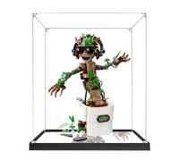 Vitrine en acrylique pour Lego 76297 modèle Groot - Étanche à la poussière - Transparent - Vitrine de collection de modèles (modèle non inclus) (base miroir 3 mm)