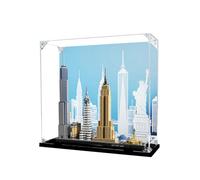 Vitrine en acrylique pour Lego Architecture New York City 21028, boîte de présentation anti-poussière compatible avec modèle Lego, cadeau (fond B (30 x 10 x 28 cm))