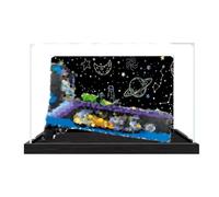 Vitrine en acrylique pour machine à flipper Le-go 11374 Space - Boîte de rangement transparente - Protection anti-poussière (boîte de présentation uniquement, kit non inclus) (fond noir 2)