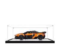 Vitrine en acrylique pour modèle de voiture de course Lego 77257, boîte de présentation anti-poussière de 3 mm, vitrine compatible avec Lego 77257 (modèle non inclus) (base noire 3 mm + miroir)