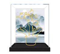 Vitrine en acrylique pour modèle Le-go 10311 Orchidée - Boîte de présentation anti-poussière (boîte de présentation uniquement) (fond StyleA 3 mm)