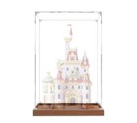 Vitrine en acrylique pour modèle Lego 43263 Château - 3 mm - Étanche à la poussière - Compatible avec Lego 43263 (modèle non inclus) - Base en bois de 3 mm