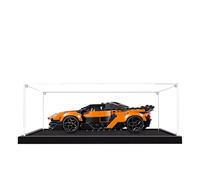 Vitrine en acrylique pour modèle Lego 77257 de voiture de course, boîte de présentation anti-poussière de 3 mm, vitrine compatible avec Lego 77257 (modèle non inclus) (base noire 3 mm)