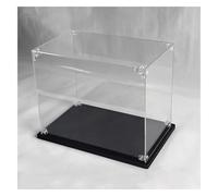 Vitrine en acrylique pour objets de collection - Cube C avec bases en noyer et noir 35 x 35 x 35 cm - Parfait pour ranger des figurines et des souvenirs