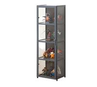 Vitrine en acrylique pour objets de collection - Design transparent à 3 côtés - Double porte de rangement - Forte capacité de charge - Idéal pour l'organisation de la maison