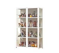 Vitrine en acrylique pour objets de collection - Design transparent à 3 côtés - Double porte de rangement - Forte capacité de charge - Idéal pour l'organisation de la maison