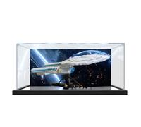 Vitrine en Acrylique pour Star Trek: U.S.S. Enterprise NCC-1701-D pour Lego 10356, boîte de Rangement Transparente Anti-poussière (modèle Non Inclus) (Background Build + Mirror)