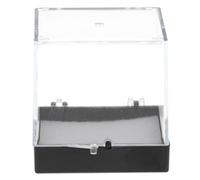 Vitrine en acrylique transparent 6,5 x 6,5 x 7 cm avec base noire pour collection Rock & Mineral - Vos objets de collection, parfait pour les figurines d'anime et les modèles 3D
