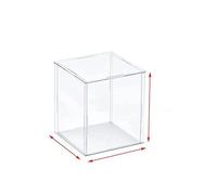 Vitrine en acrylique transparent - 75 tailles - Base blanche - Pour figurines, jouets et objets de collection - Boîte de protection - Hauteur : 25 cm - Base : 15 x 15 cm - Idéal pour les